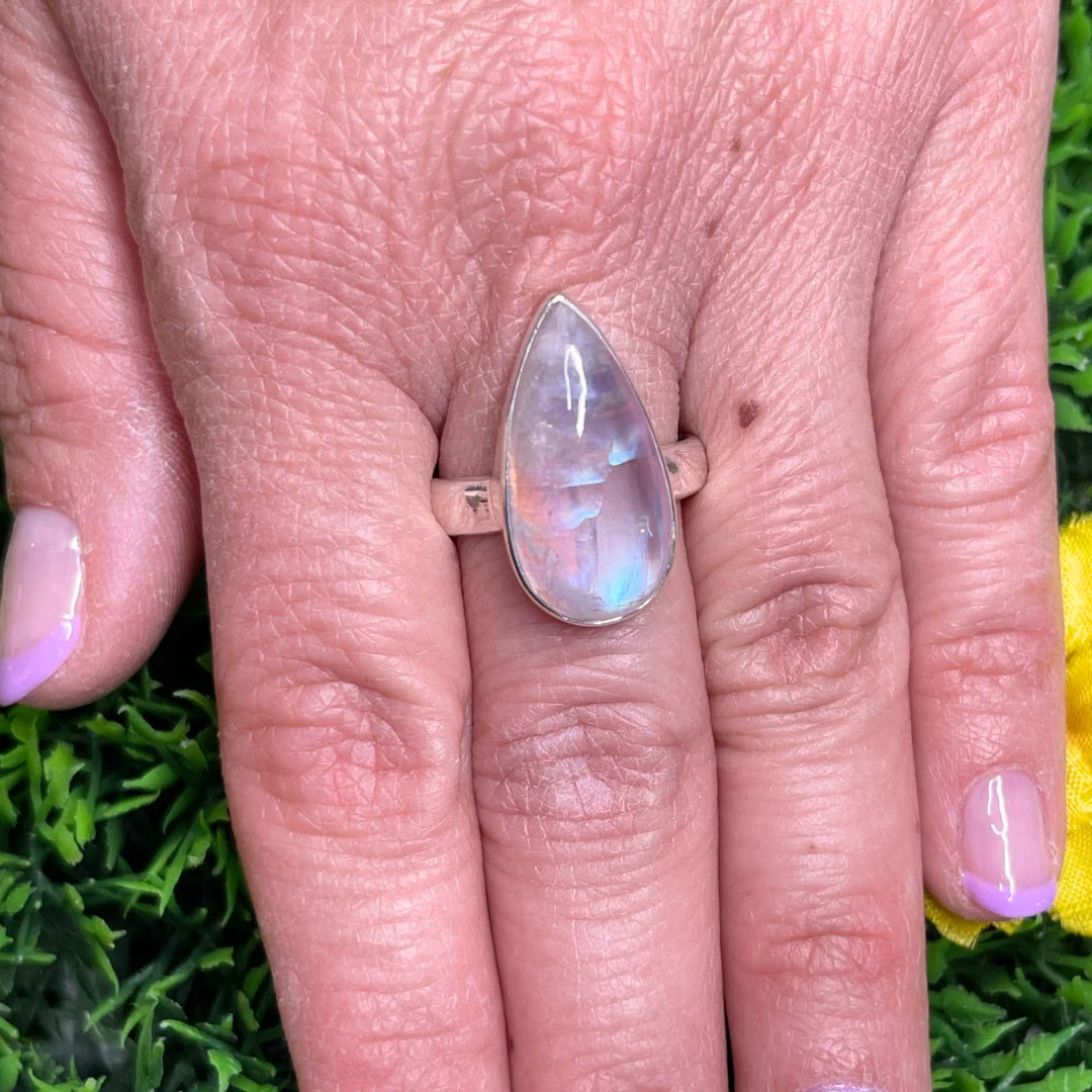 Bague Pierre de Lune Blue Fire #169 - Image 2