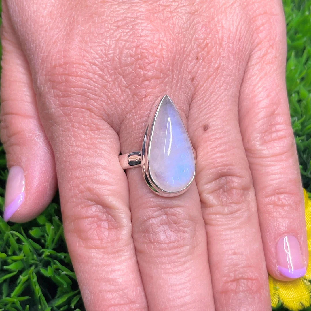 Bague Pierre de Lune Blue Fire #187 - Image 2