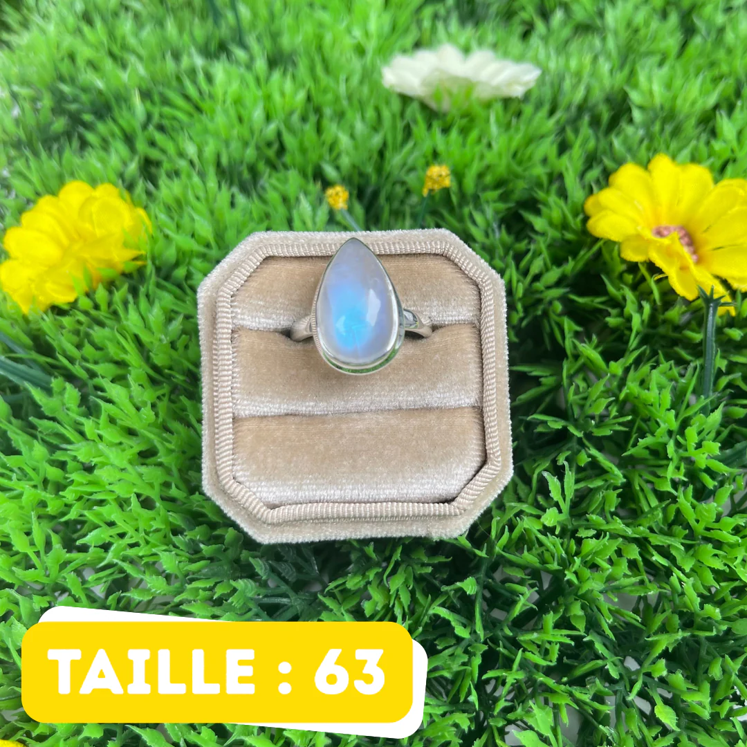Bague Pierre de Lune Blue Fire #208