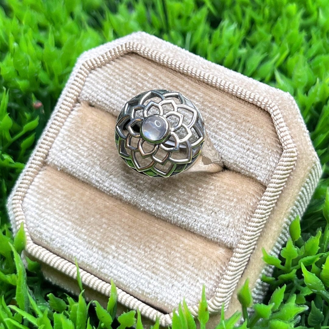 Bague Pierre de Lune Blue Fire #40 - Image 3