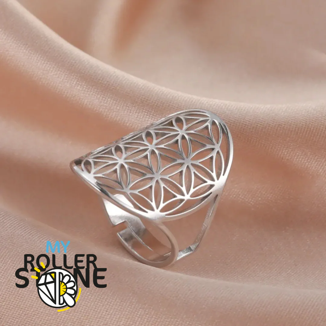 Bague Fleur de Vie Réglable  Acier inoxydable - Image 2