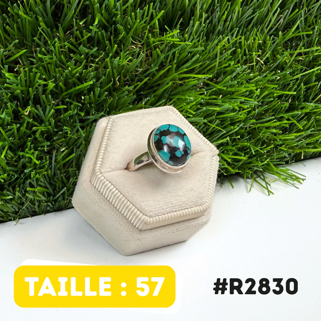 Bague Turquoise Tibétaine #R2830 - Image 2