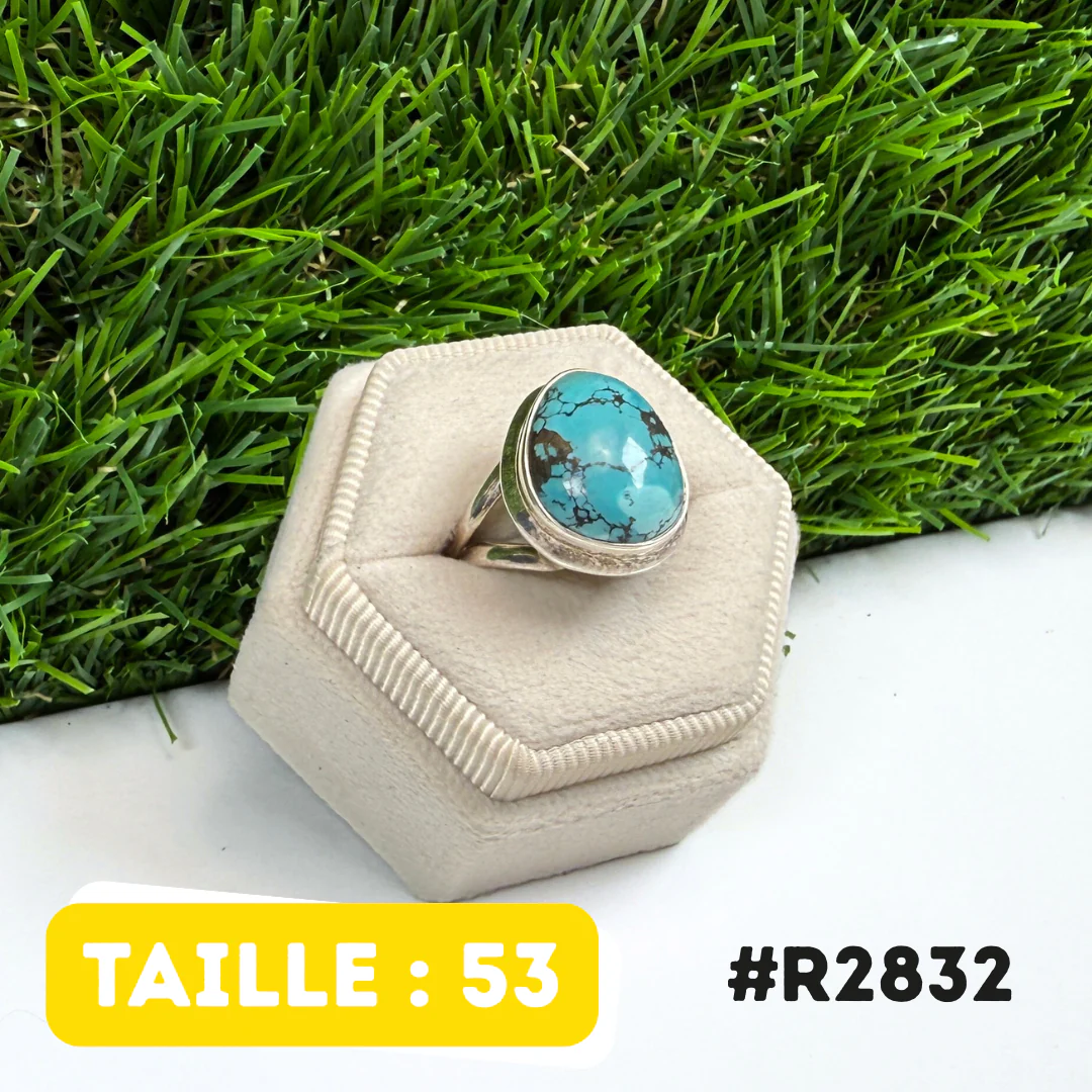 Bague Turquoise Tibétaine #R2832 - Image 2