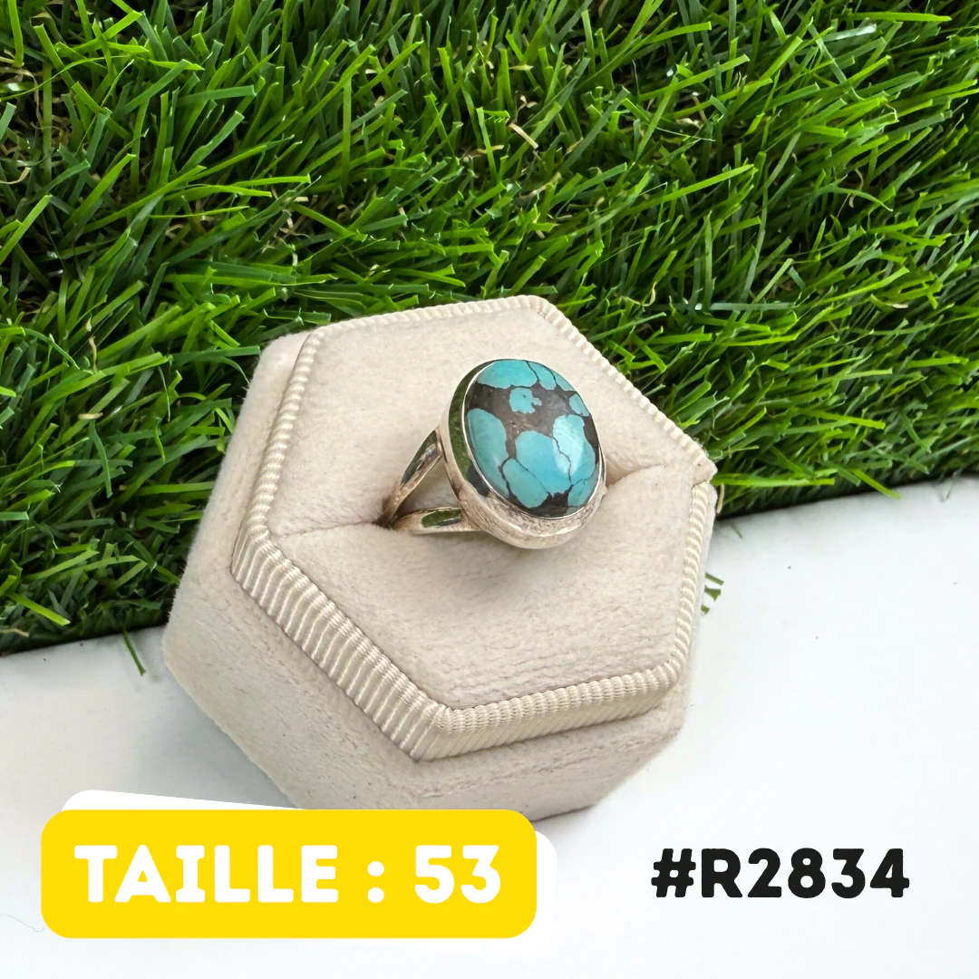Bague Turquoise Tibétaine #R2834 - Image 2