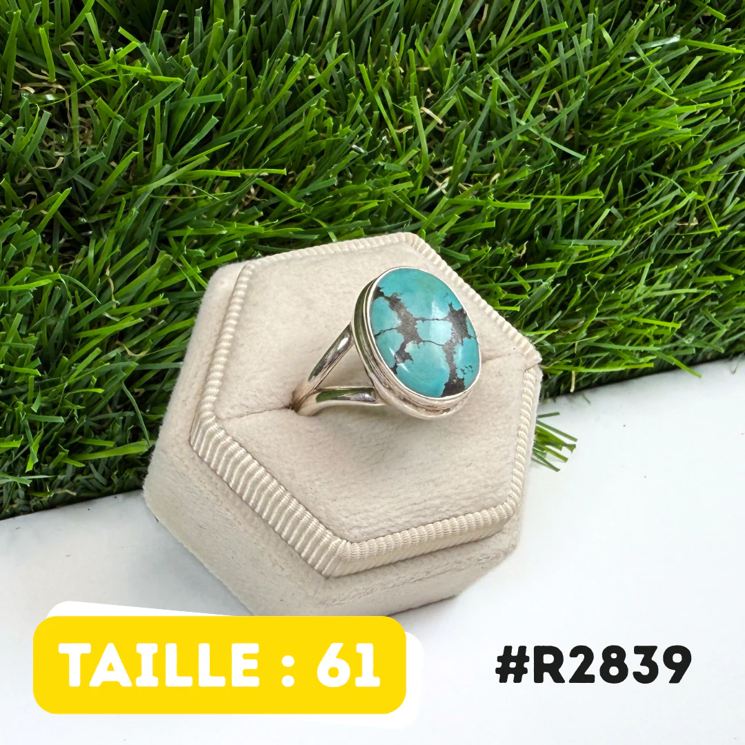 Bague Turquoise Tibétaine #R2839 - Image 2