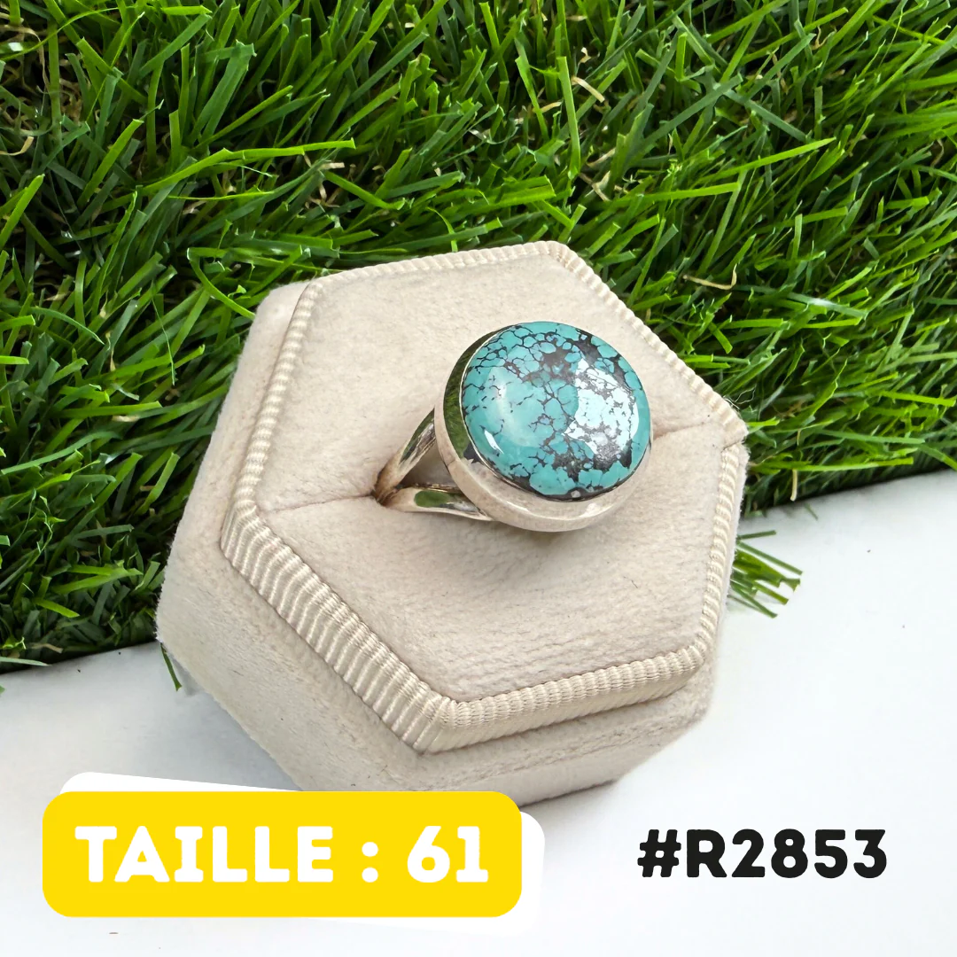 Bague Turquoise Tibétaine #R2853 - Image 2