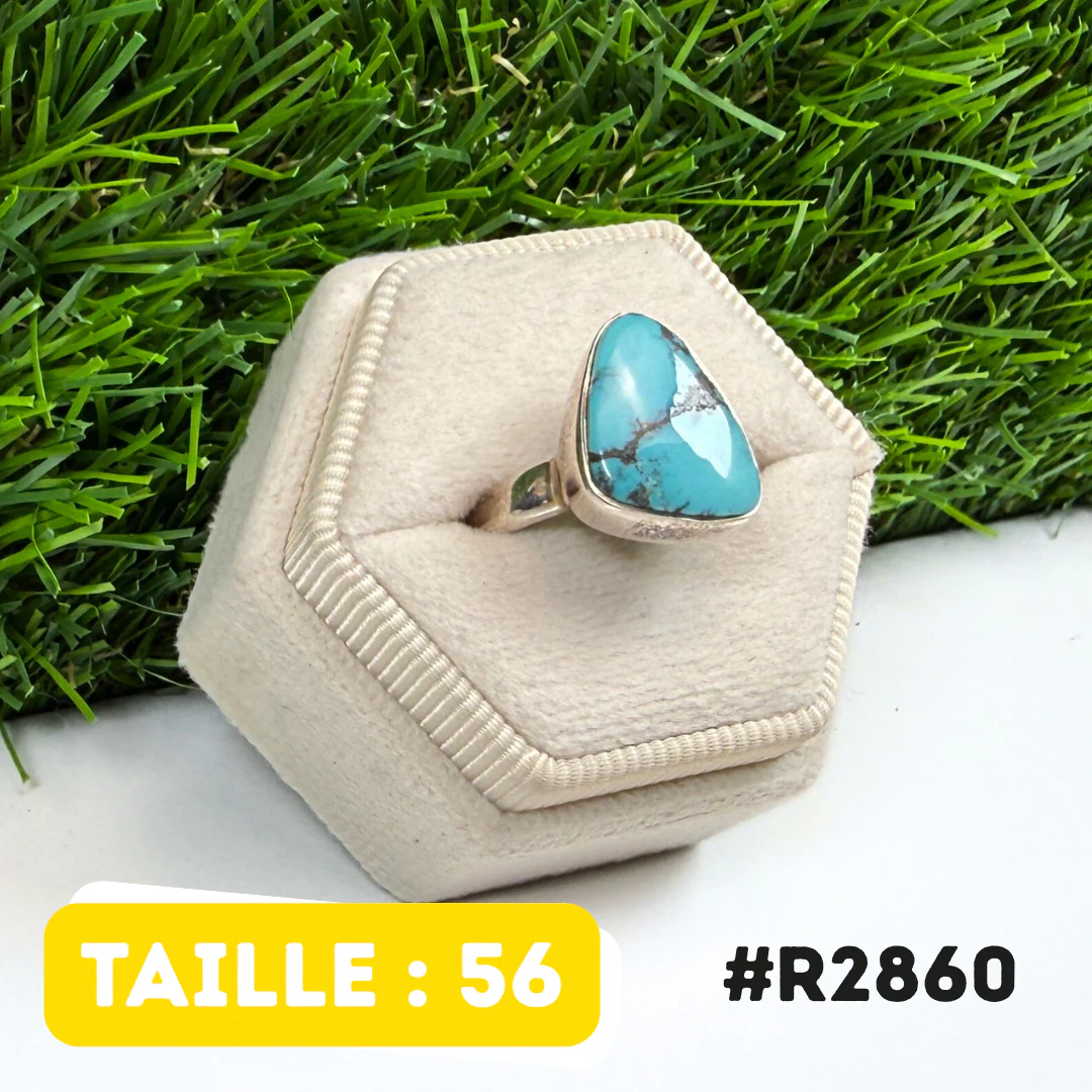 Bague Turquoise Tibétaine #R2860 - Image 2