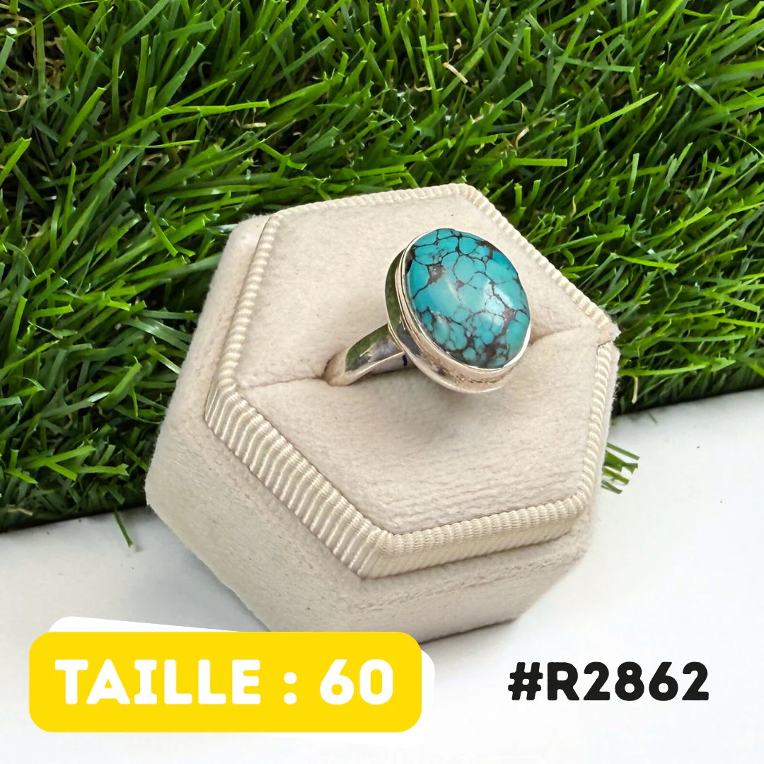 Bague Turquoise Tibétaine #R2862 - Image 2