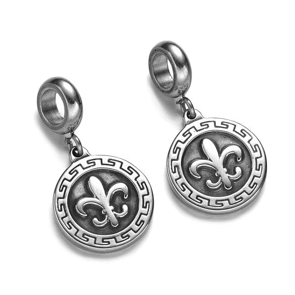 Charm Fleur de Lys avec Bélière en Acier Inoxydable
