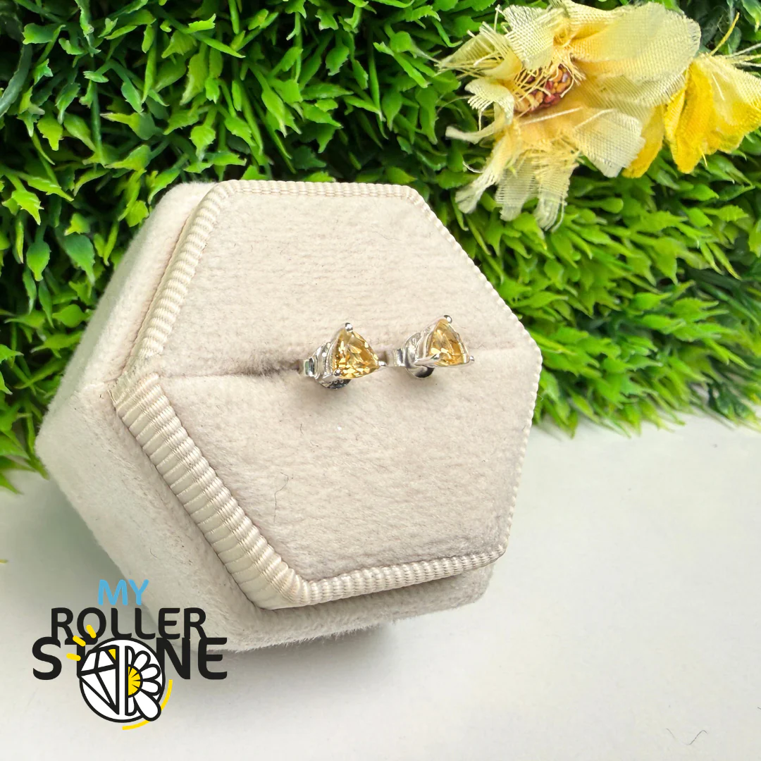 Boucles d’Oreilles Puce Citrine Argent 925 – SBC104-C
