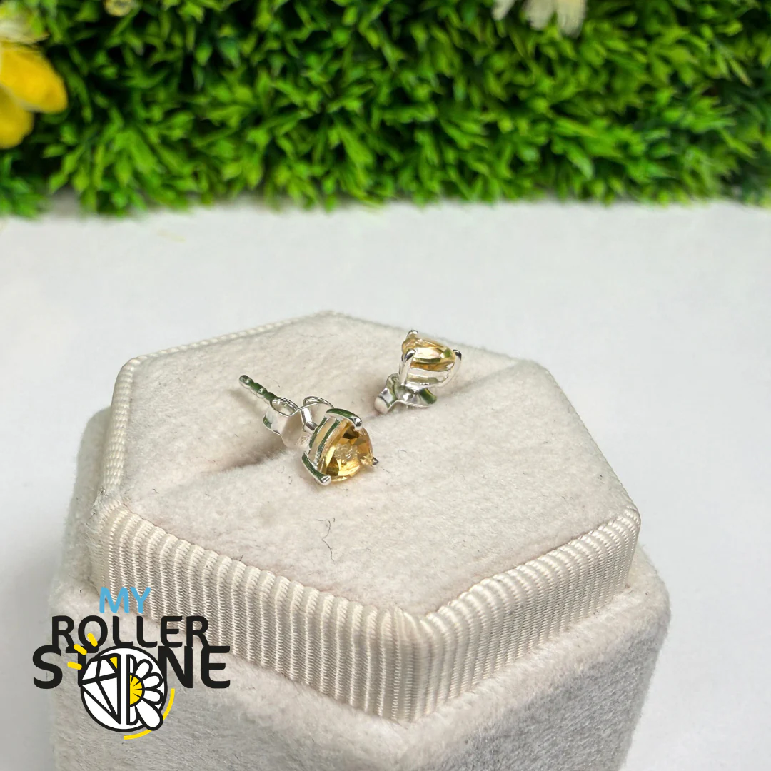 Boucles d’Oreilles Puce Citrine Argent 925 – SBC104-C - Image 2