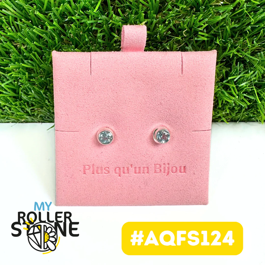 Boucles d'oreilles Argent 925 Aigue-Marine #AQFS124 - Image 2