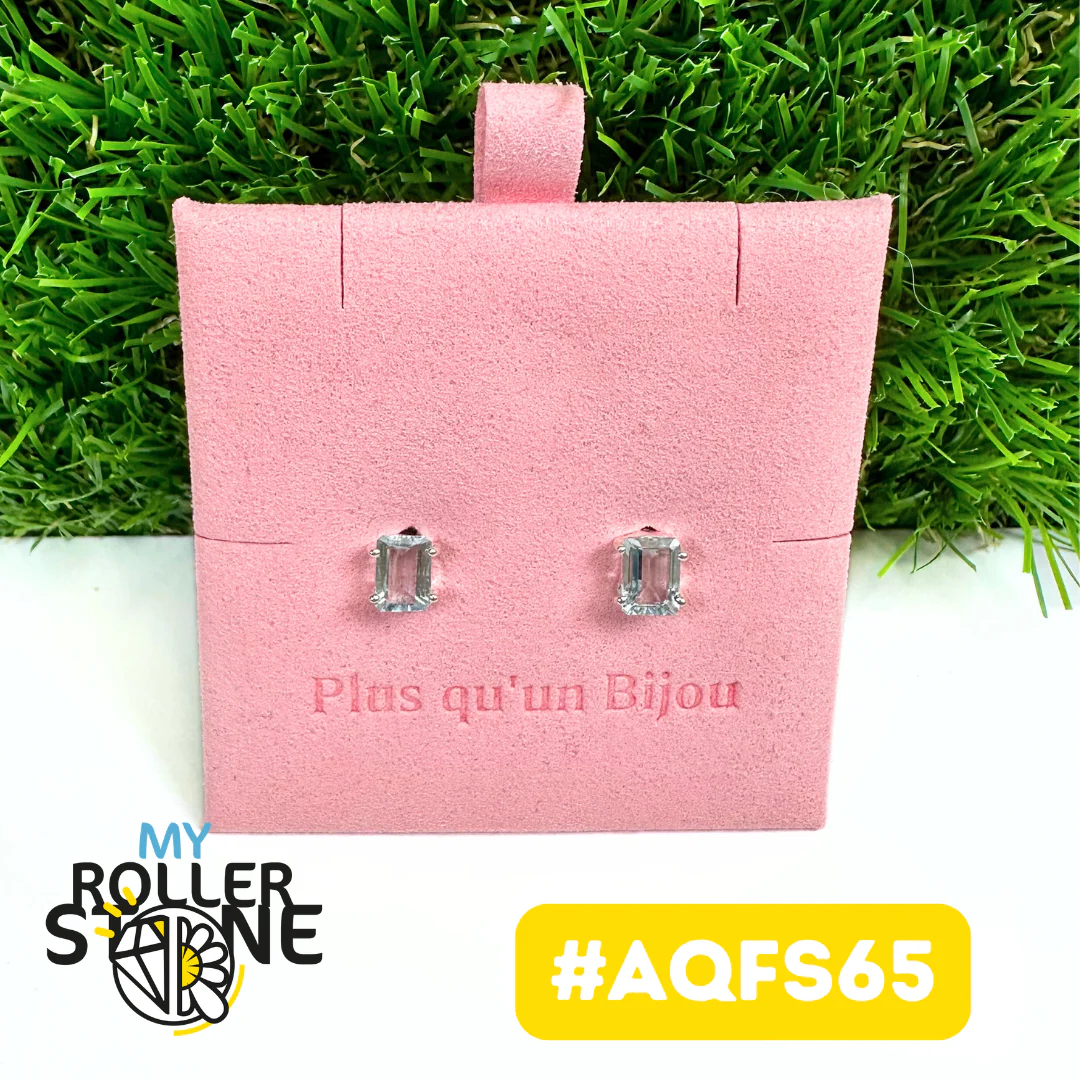 Boucles d'oreilles Argent 925 Aigue-Marine #AQFS65 - Image 2