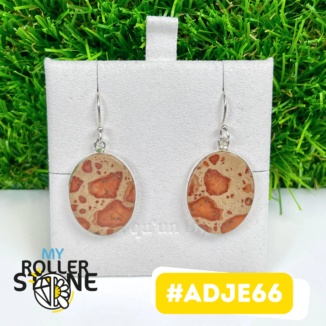 Boucles d'Oreilles Argent 925 Jaspe Astéroïde #ADJE66