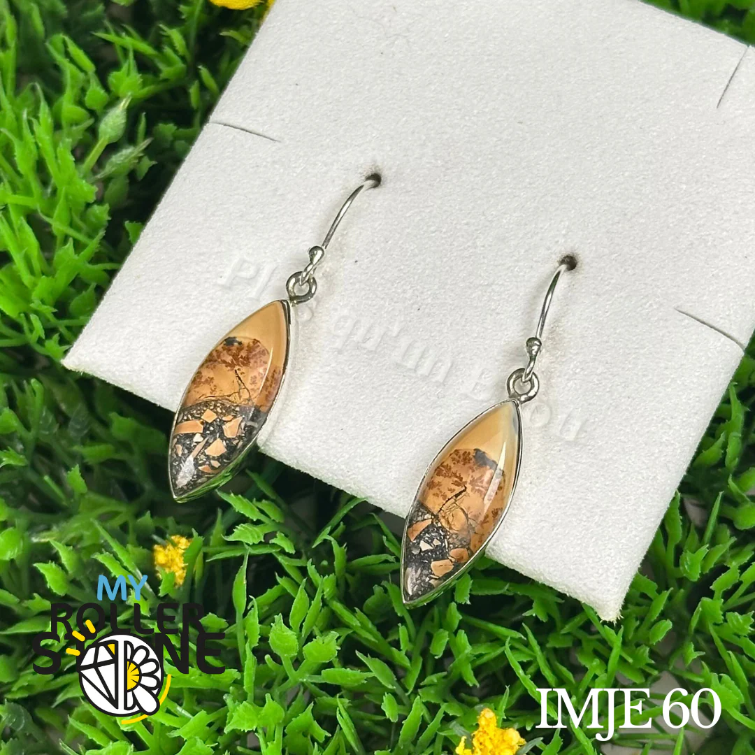 Boucles d'oreilles Argent 925 Jaspe Maligano #IMJE 60 - Image 2