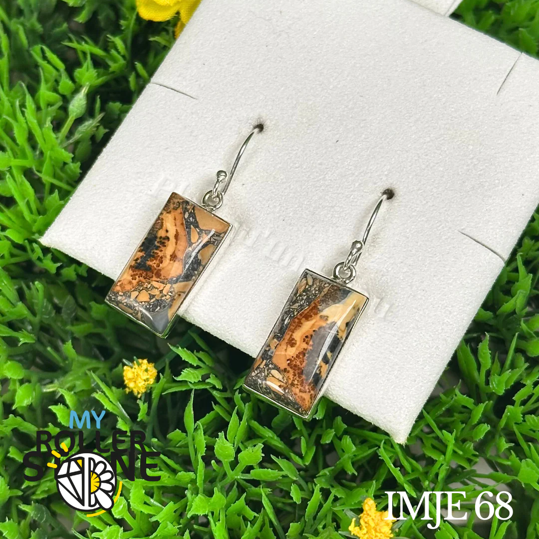 Boucles d'oreilles Argent 925 Jaspe Maligano #IMJE 68 - Image 2