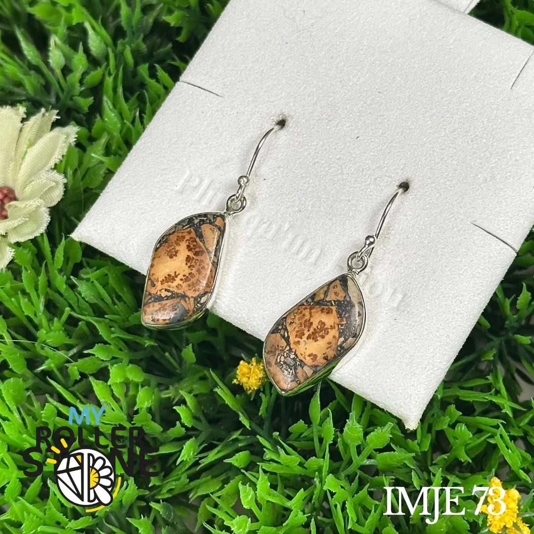 Boucles d'oreilles Argent 925 Jaspe Maligano #IMJE 73 - Image 2