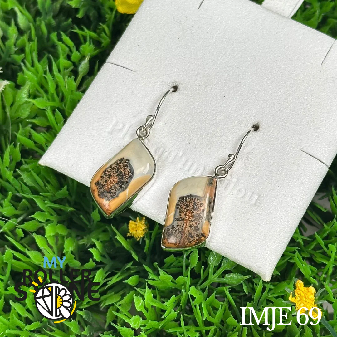 Boucles d'oreilles Argent 925 Jaspe Maligano #IMJE 69 - Image 2