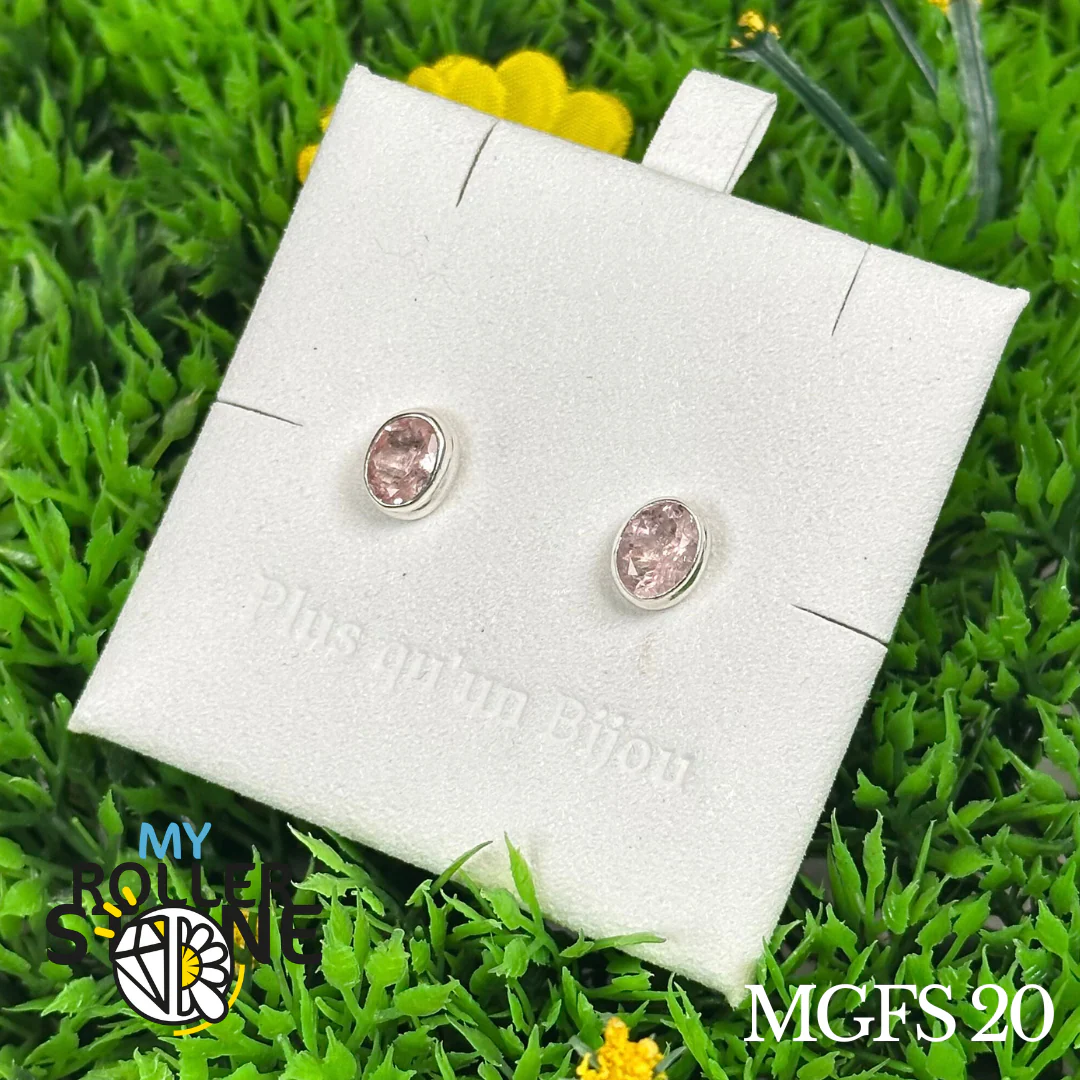 Boucles d'oreilles Argent 925 Morganite #MGFS 20 - Image 2