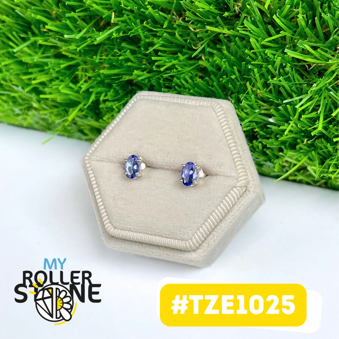 Boucles d'Oreilles Argent 925 Tanzanite #TZE1025 - Image 2