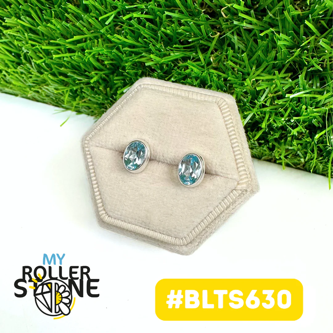 Boucles d'Oreilles Argent 925 Topaze bleue #BLTS630 - Image 2