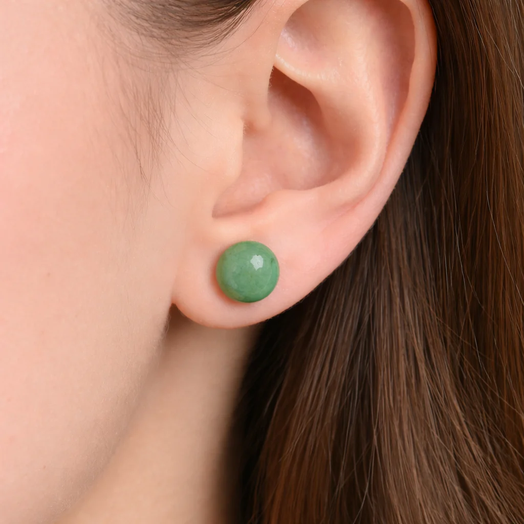 Boucles d'Oreilles Perles Aventurine Argent 925 - Image 3