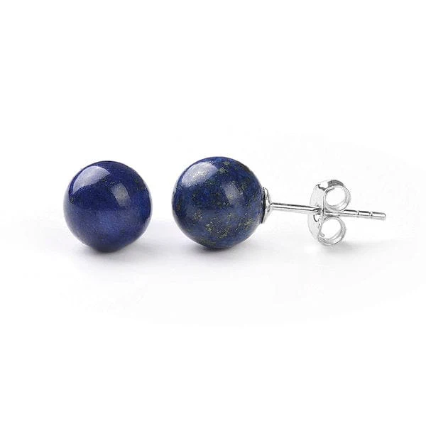 Boucles d'Oreilles Perles Lapis Lazuli Argent 925 - Image 2