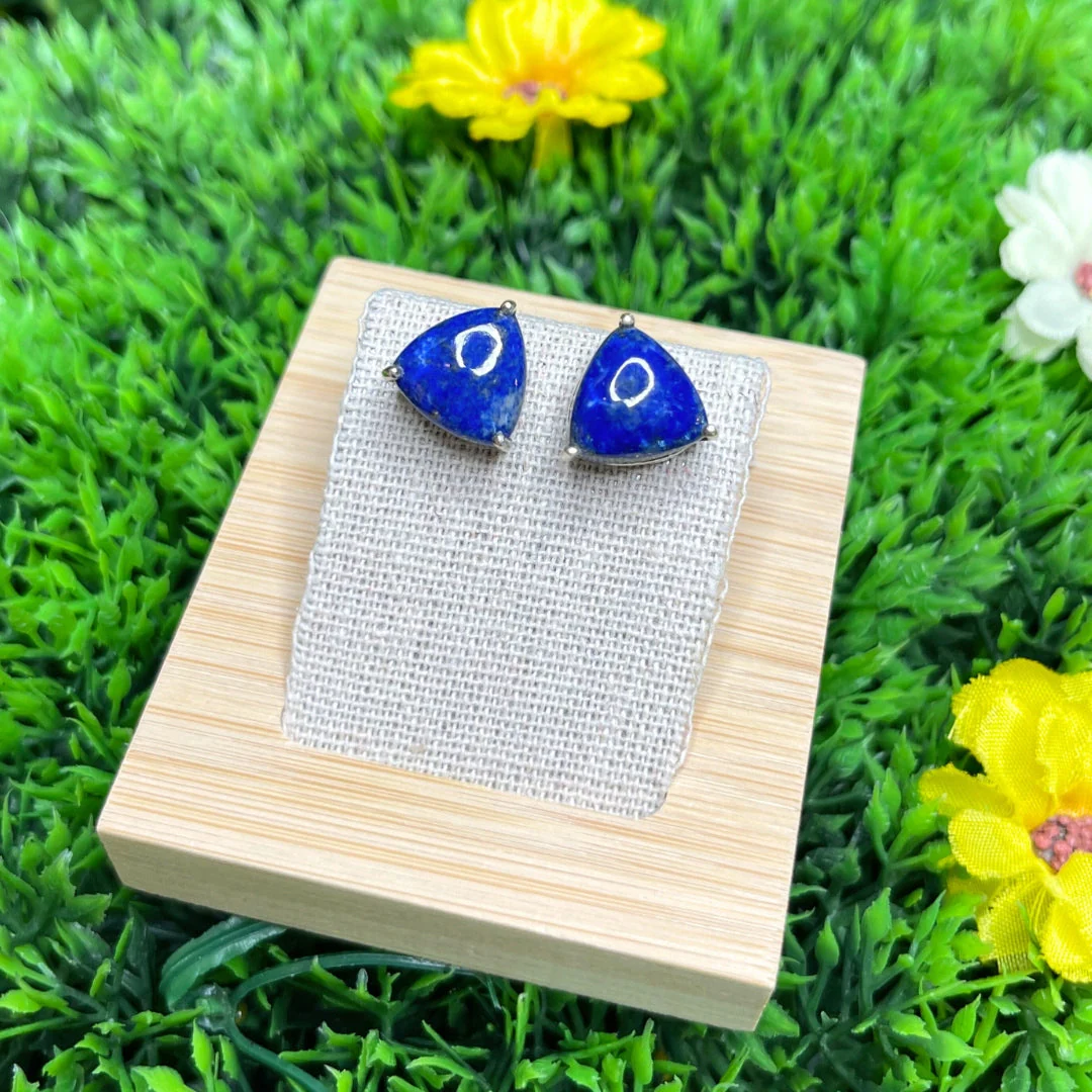 Boucles d'Oreilles Argent Triangle (5 variantes de pierres)