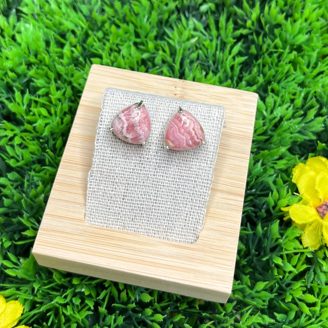 Boucles d'Oreilles Argent Triangle (5 variantes de pierres) - Image 3