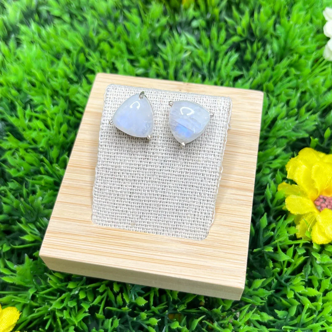 Boucles d'Oreilles Argent Triangle (5 variantes de pierres) - Image 5