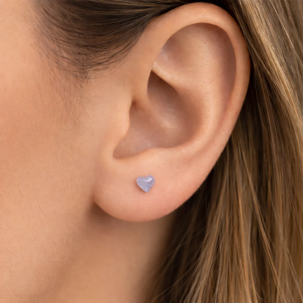 Boucles d'Oreilles Coeur Tanzanite Argent 925 - Image 2