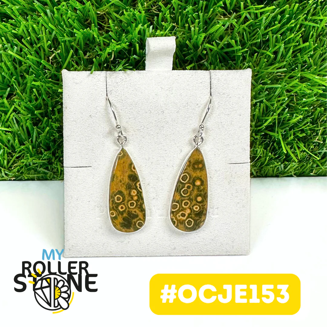 Boucles d'oreilles Jaspe océan Argent 925 #OCJE153