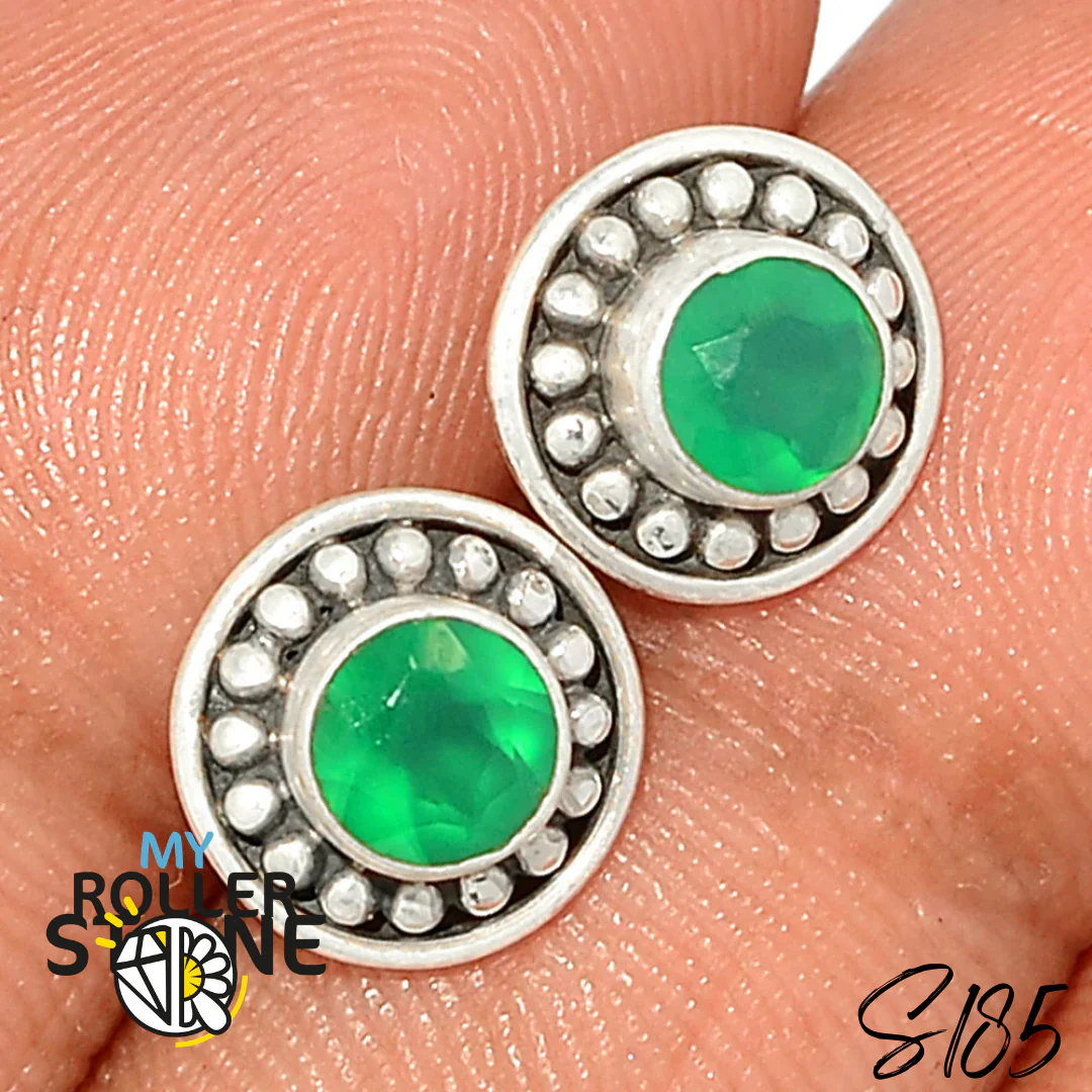Boucles d'oreilles Onyx verte S185