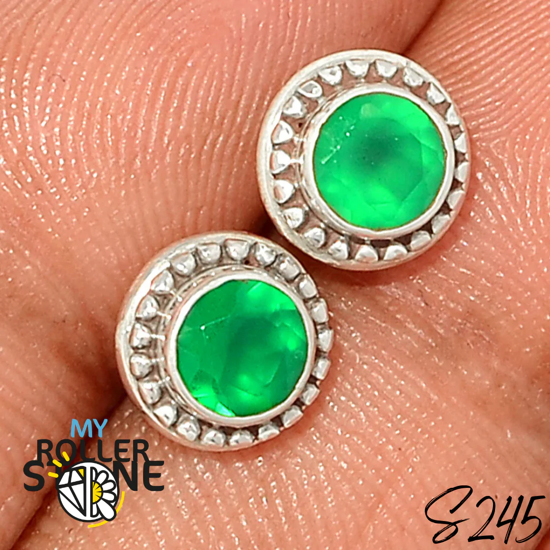 Boucles d'oreilles Onyx verte S245