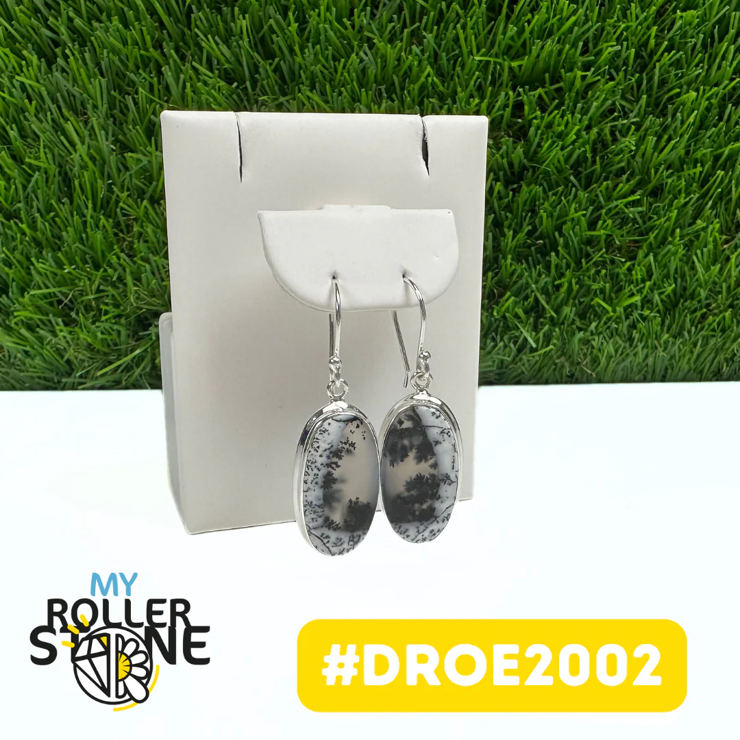 Boucles d'Oreilles Opale Dendritique #DROE2002 - Image 2