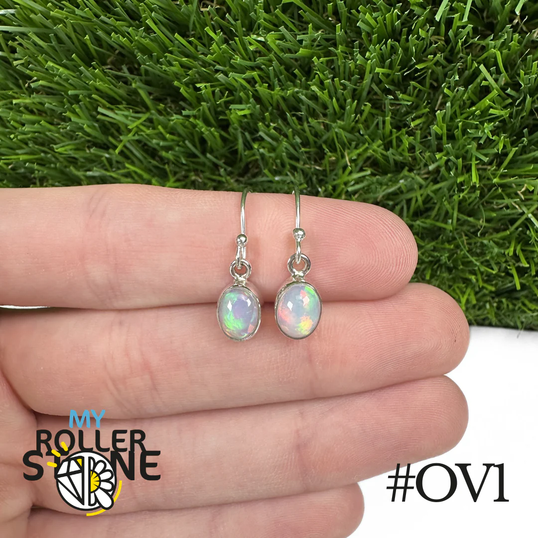 Boucles d'oreilles Opale Éthiopienne Ovale 9X7 MM En Argent 925