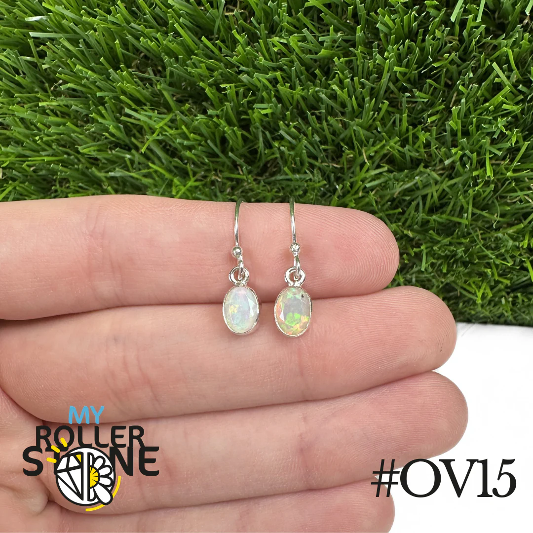 Boucles d'oreilles Opale Éthiopienne Ovale 9X7 MM En Argent 925 - Image 15