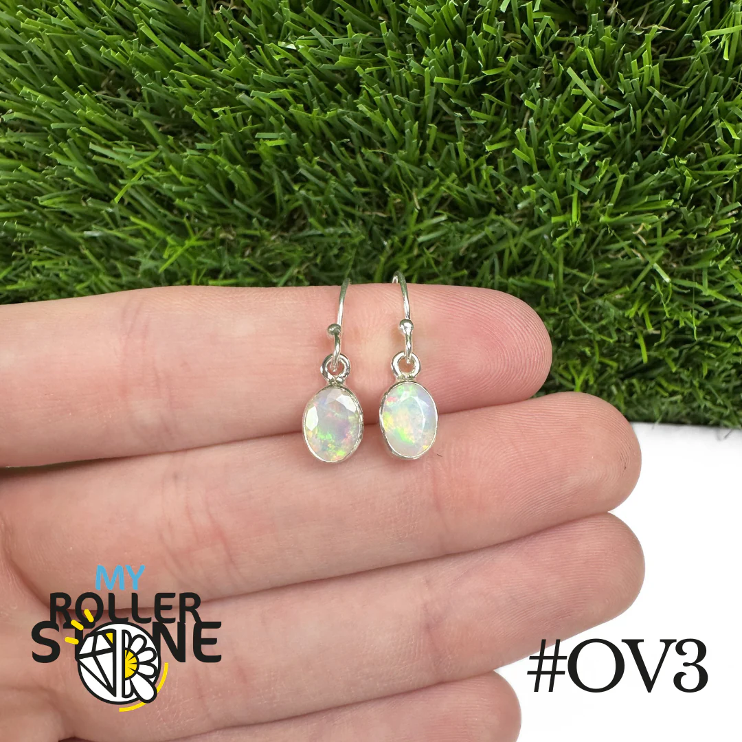 Boucles d'oreilles Opale Éthiopienne Ovale 9X7 MM En Argent 925 - Image 3