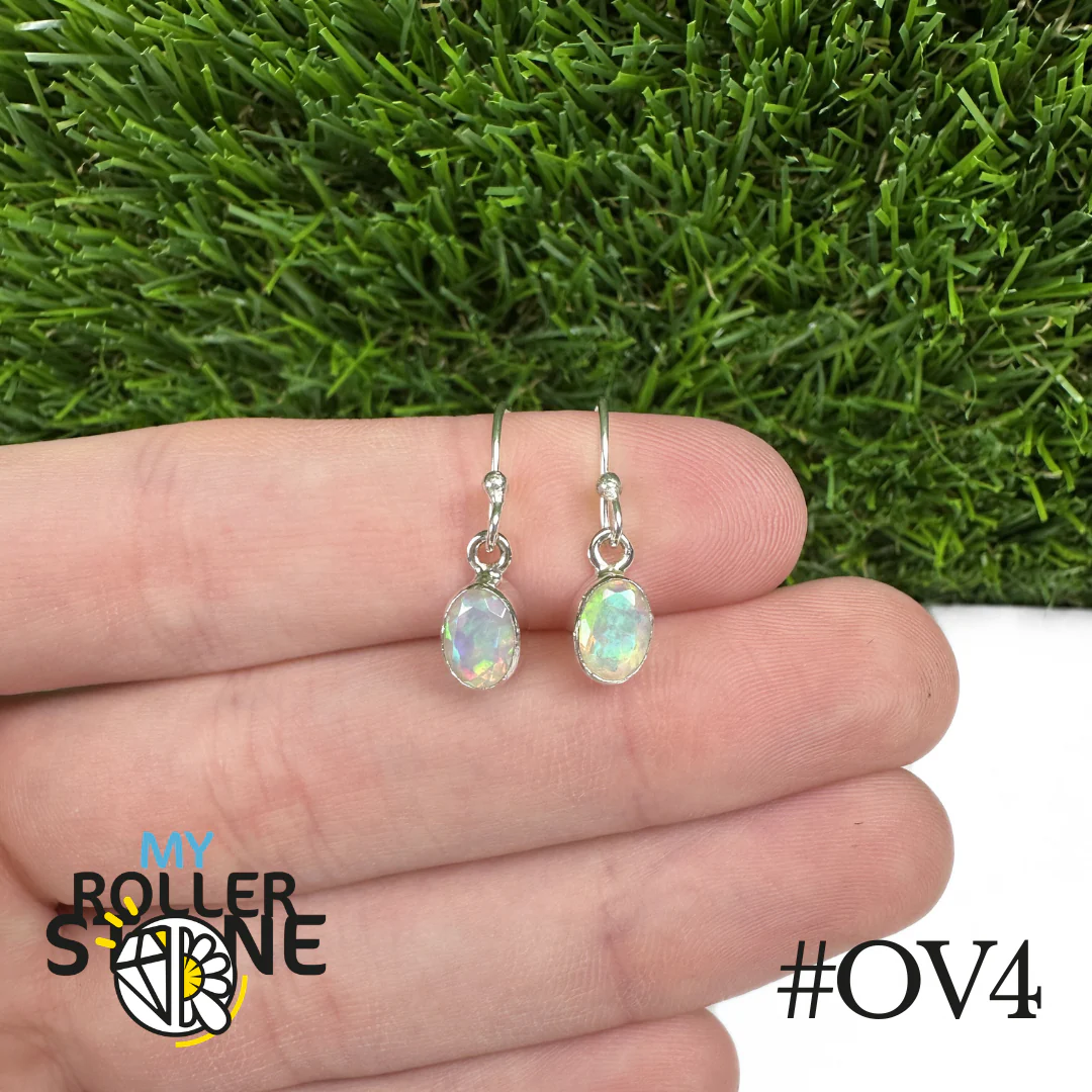Boucles d'oreilles Opale Éthiopienne Ovale 9X7 MM En Argent 925 - Image 4