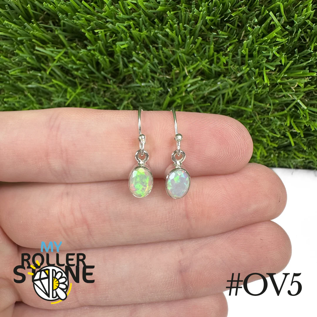 Boucles d'oreilles Opale Éthiopienne Ovale 9X7 MM En Argent 925 - Image 5