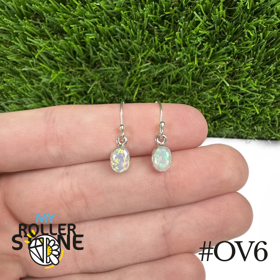 Boucles d'oreilles Opale Éthiopienne Ovale 9X7 MM En Argent 925 - Image 6