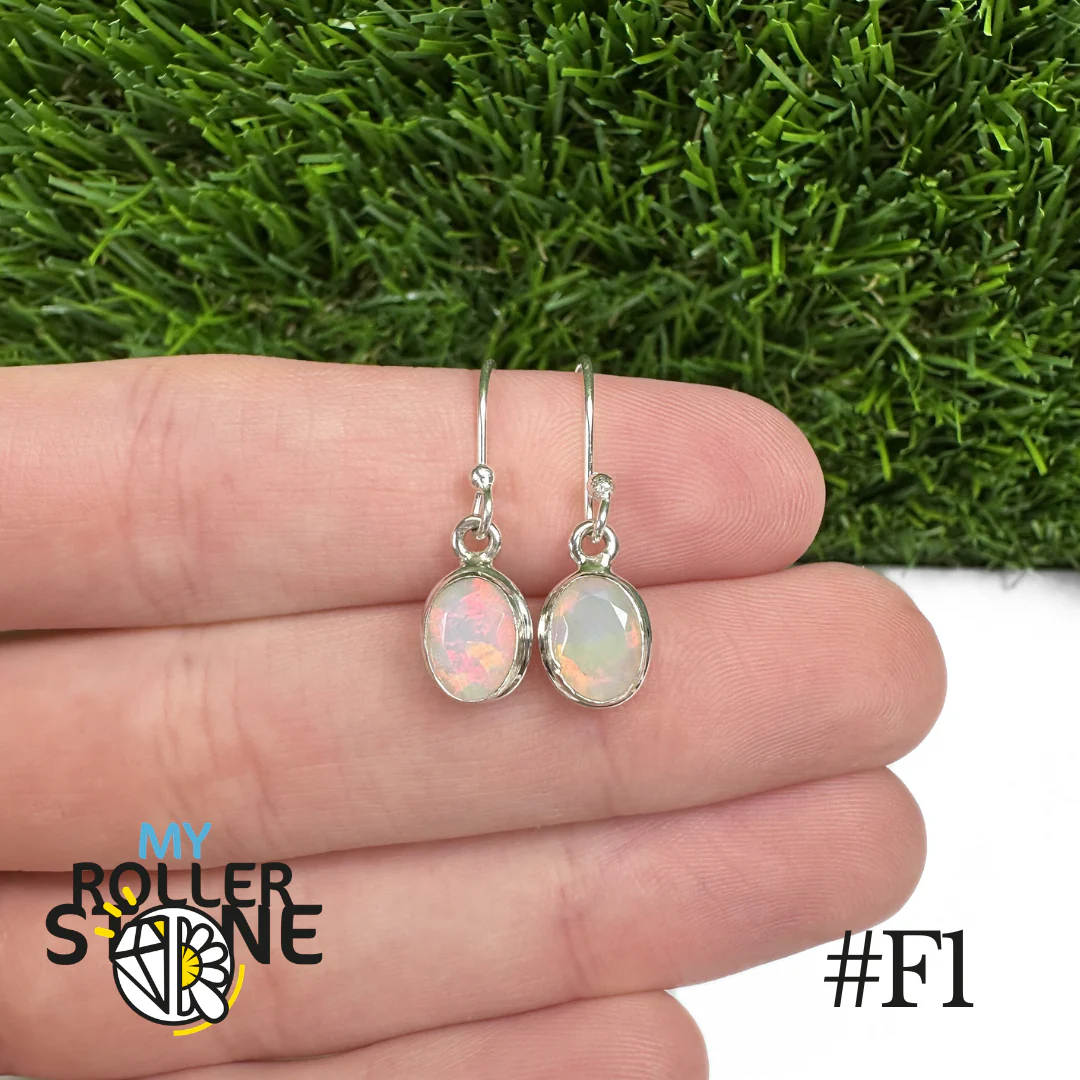 Boucles d'oreilles Opale Éthiopienne Ovale Rebord 9X8 MM En Argent 925