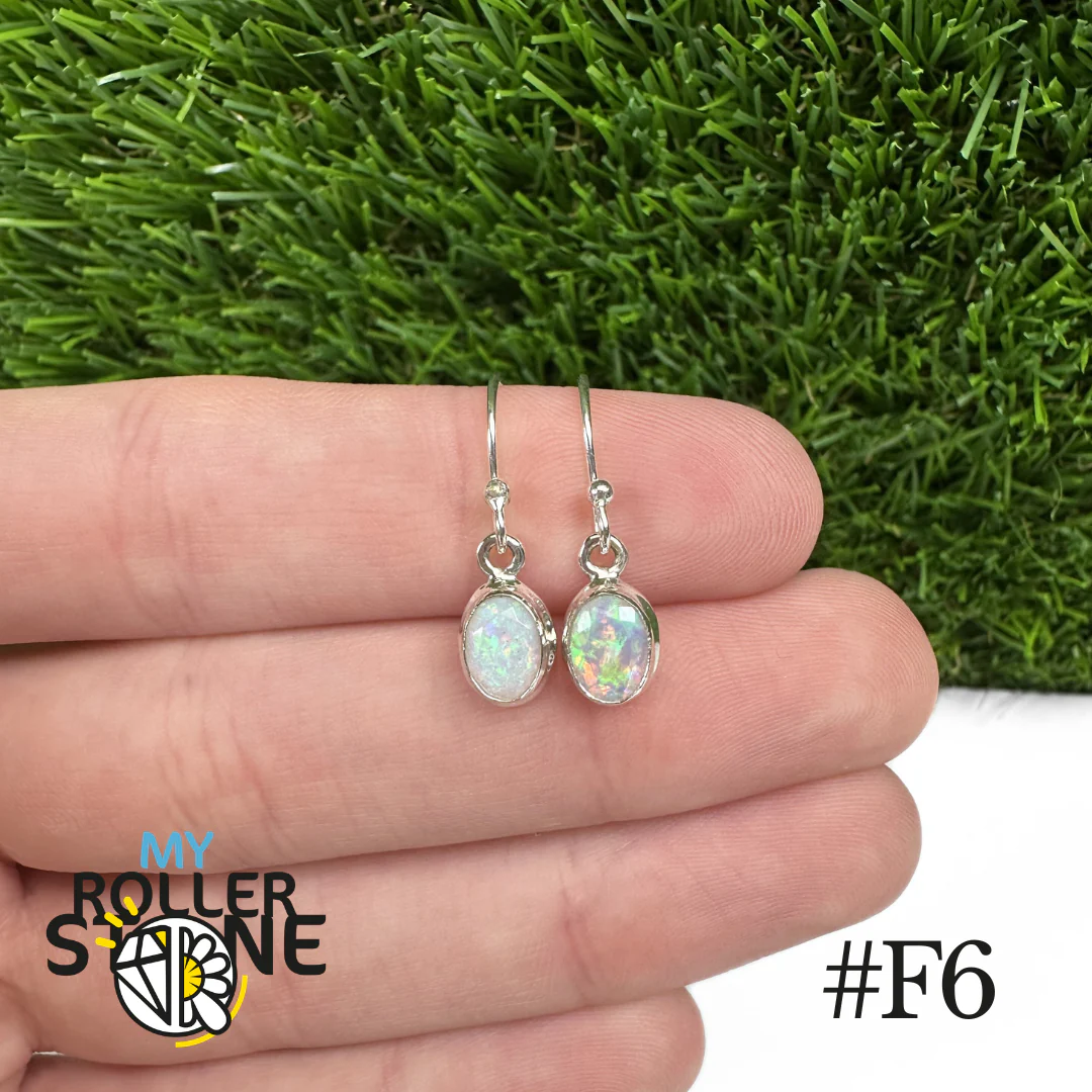 Boucles d'oreilles Opale Éthiopienne Ovale Rebord 9X8 MM En Argent 925 - Image 6
