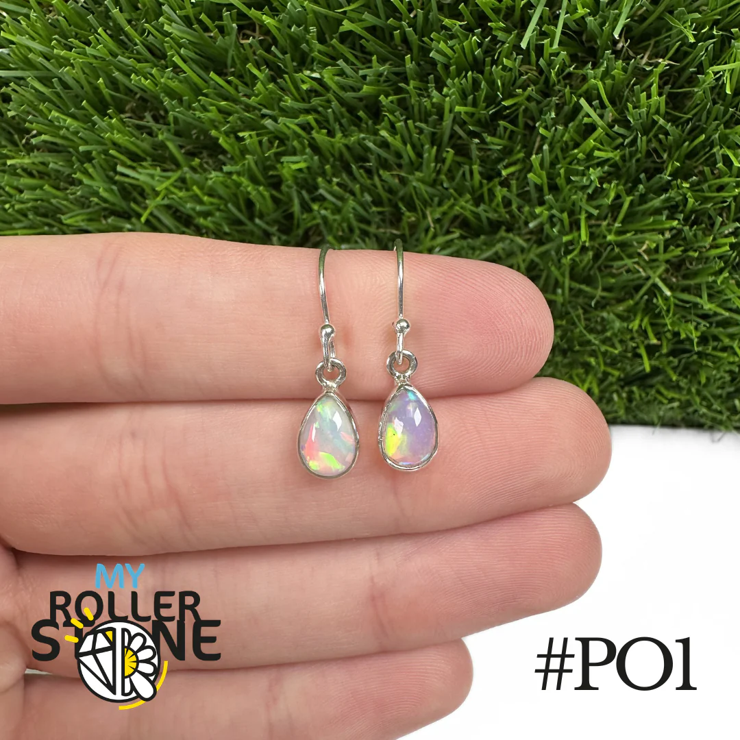 Boucles d'oreilles Opale Éthiopienne Poire 10X7 MM En Argent 925