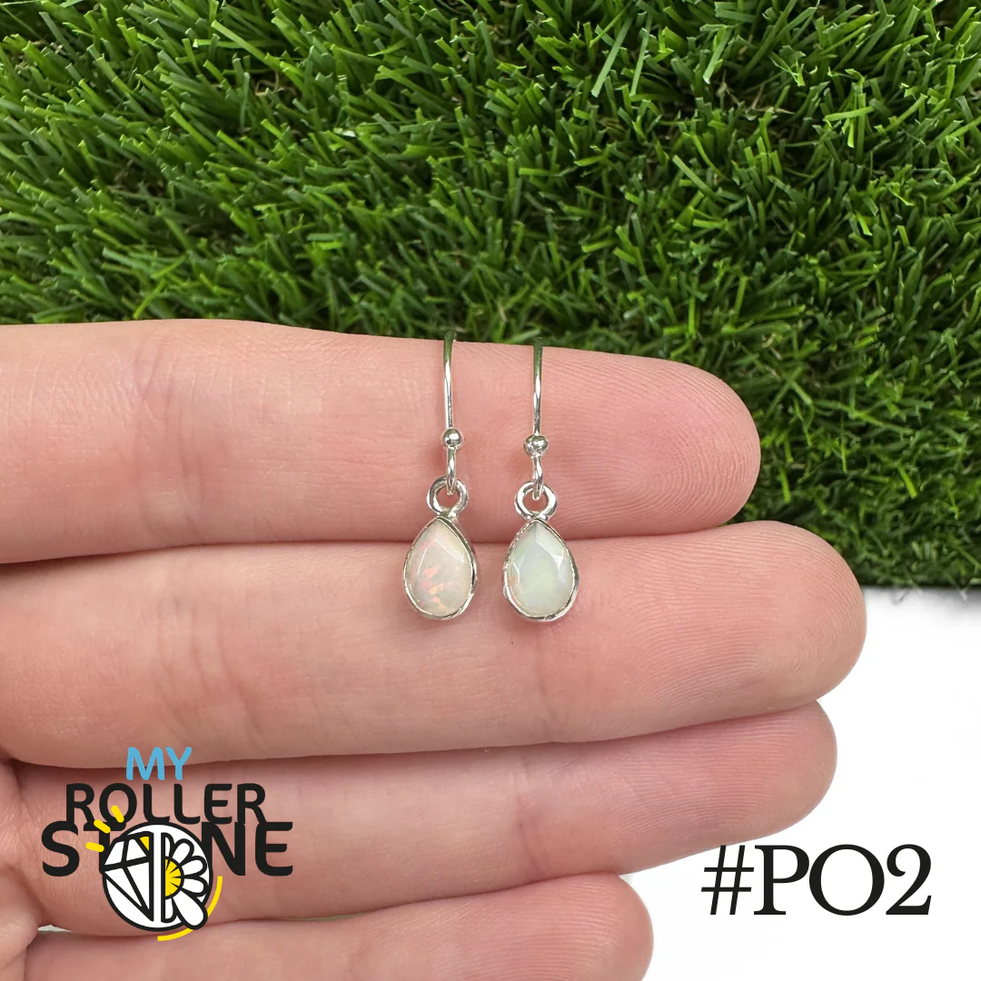 Boucles d'oreilles Opale Éthiopienne Poire 10X7 MM En Argent 925 - Image 2