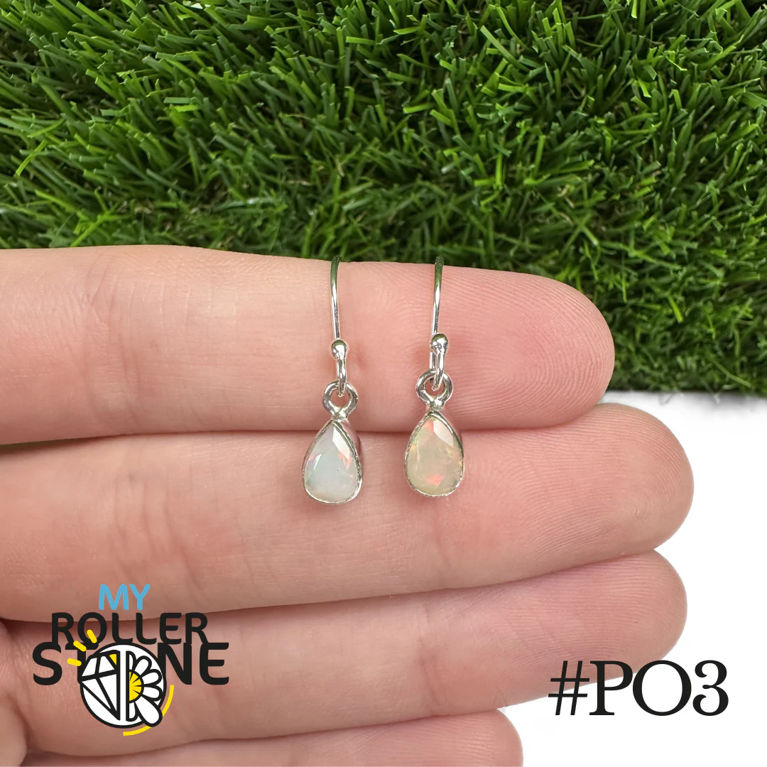 Boucles d'oreilles Opale Éthiopienne Poire 10X7 MM En Argent 925 - Image 3