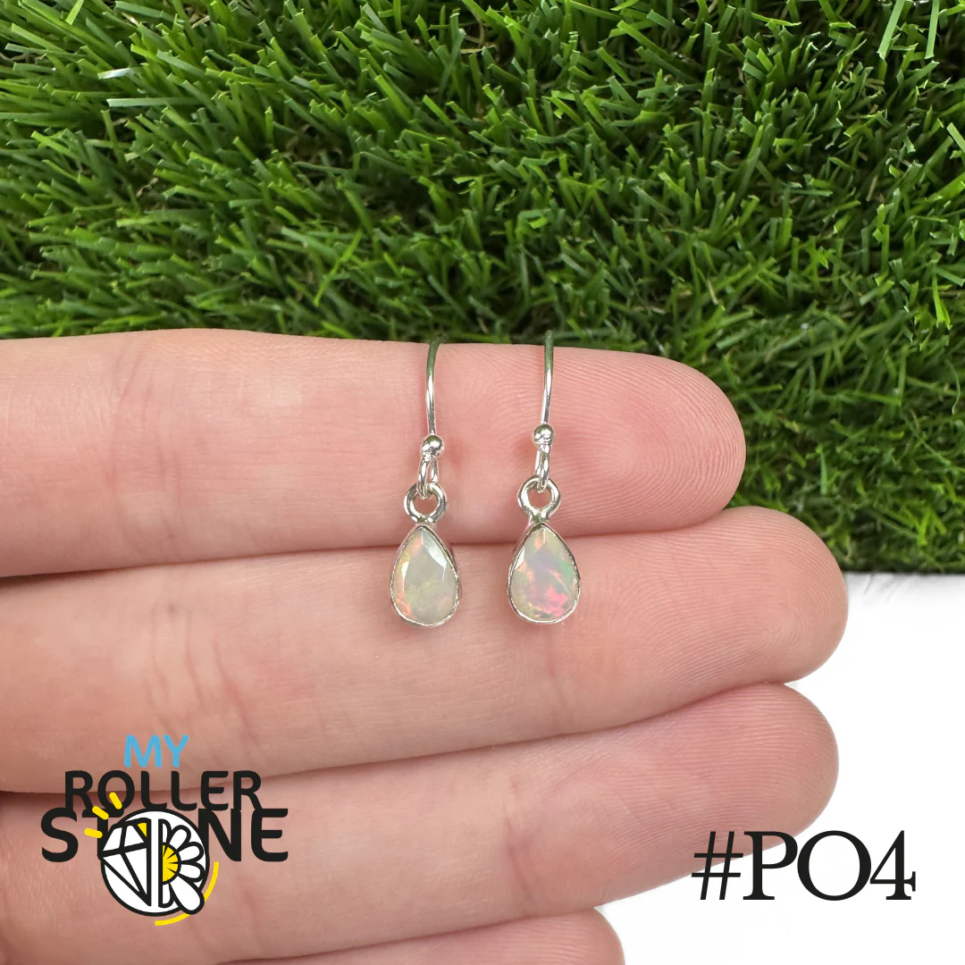 Boucles d'oreilles Opale Éthiopienne Poire 10X7 MM En Argent 925 - Image 4