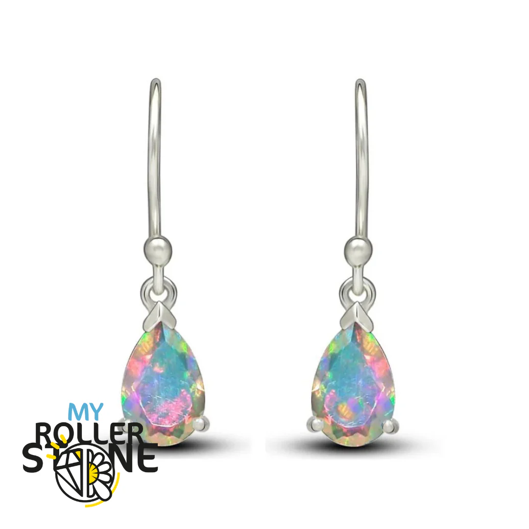 Boucles d'oreilles Opale Éthiopienne Poire 7X5 MM