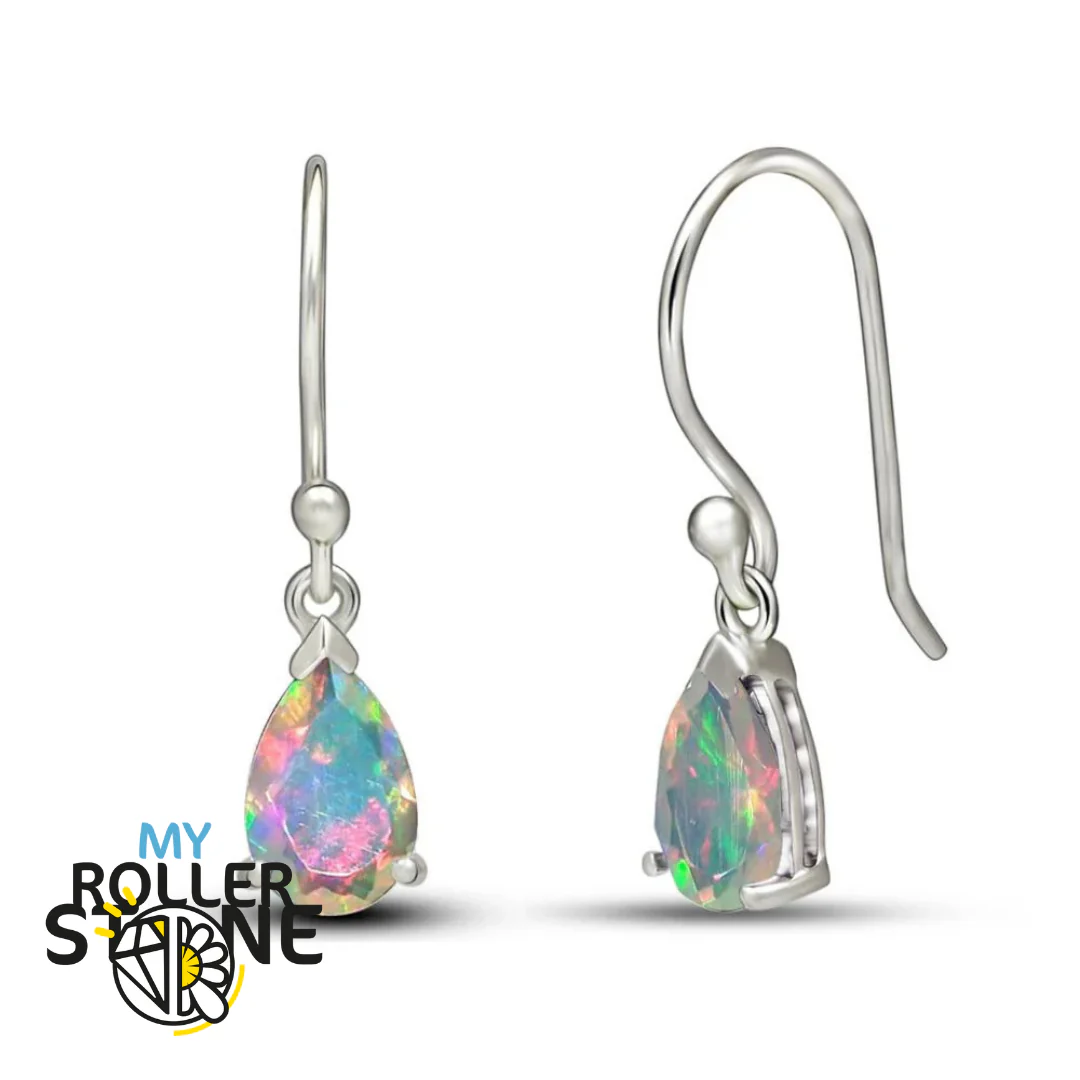 Boucles d'oreilles Opale Éthiopienne Poire 7X5 MM - Image 2