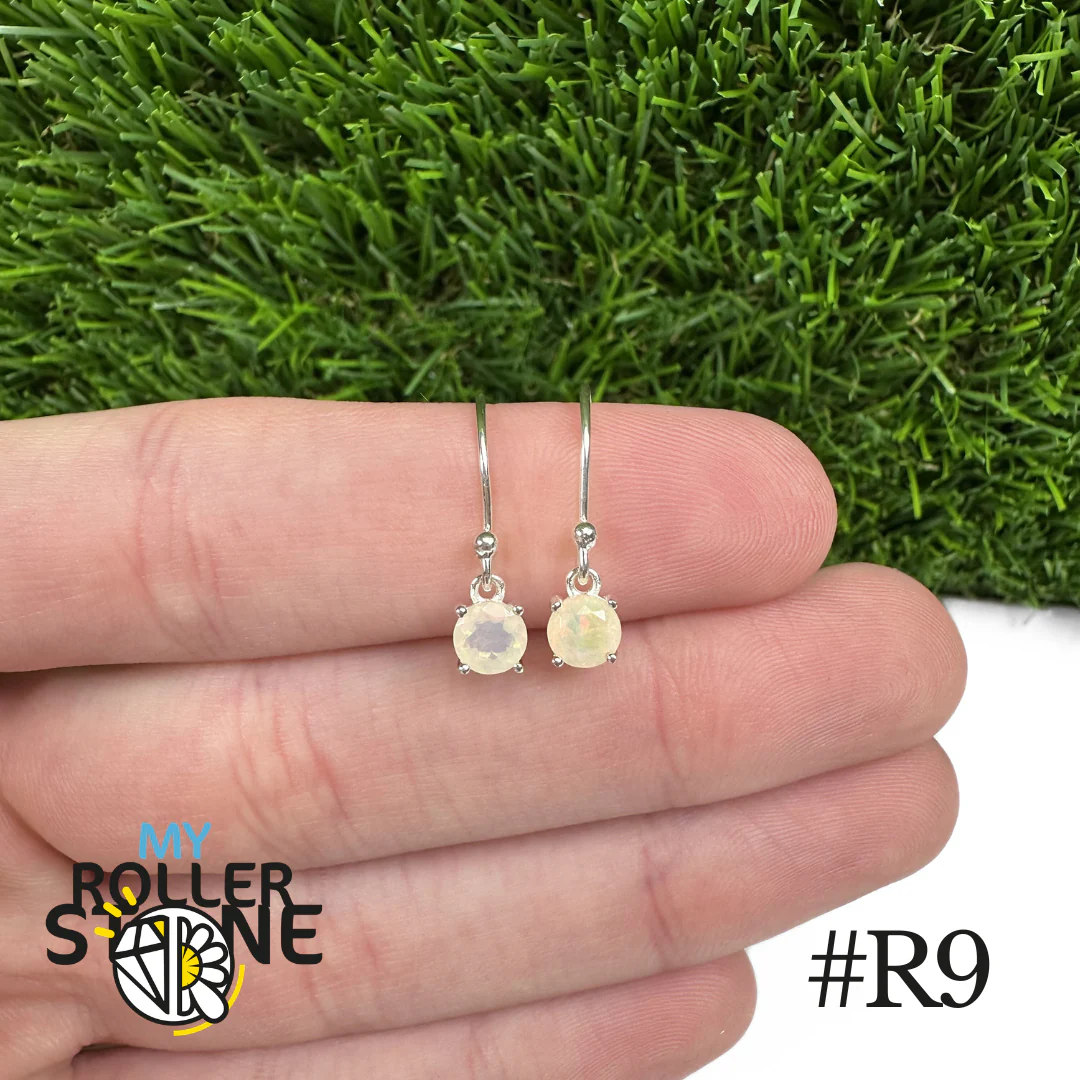 Boucles d'oreilles Opale Éthiopienne Rond 5X5 MM En Argent 925 #R9